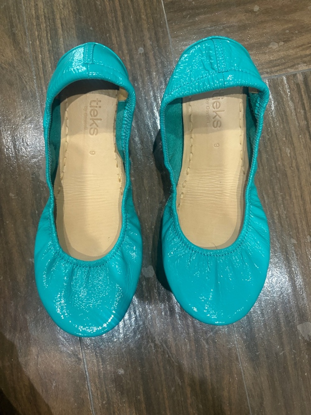 Tieks Teal Patent Ballet Flats